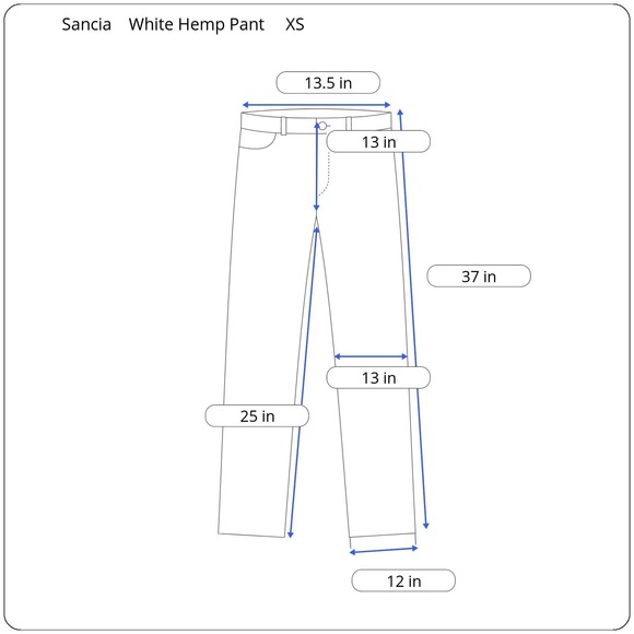 Sancia‎ Anthropologie Marla Ivory Hemp Blend Coastal Wide Leg Pants Womens XS - Picture 9 of 9
